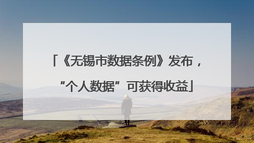 《无锡市数据条例》发布，“个人数据”可获得收益