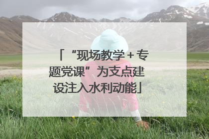 “现场教学＋专题党课”为支点建设注入水利动能