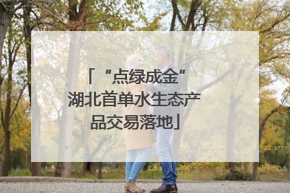 “点绿成金” 湖北首单水生态产品交易落地