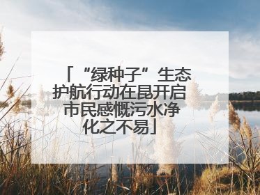“绿种子”生态护航行动在昆开启 市民感慨污水净化之不易