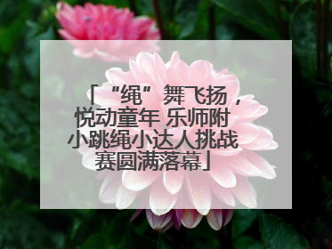 “绳”舞飞扬，悦动童年 乐师附小跳绳小达人挑战赛圆满落幕