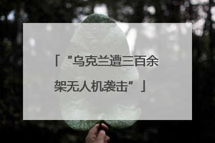 “乌克兰遭三百余架无人机袭击”