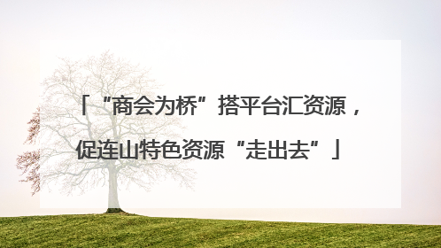 “商会为桥”搭平台汇资源，促连山特色资源“走出去”