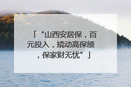 “山西安居保，百元投入，撬动高保额，保家财无忧”