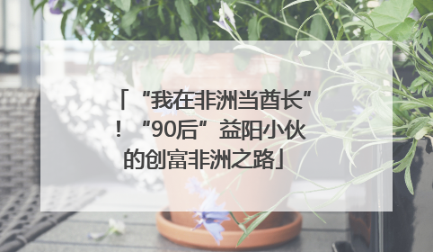 “我在非洲当酋长”！“90后”益阳小伙的创富非洲之路