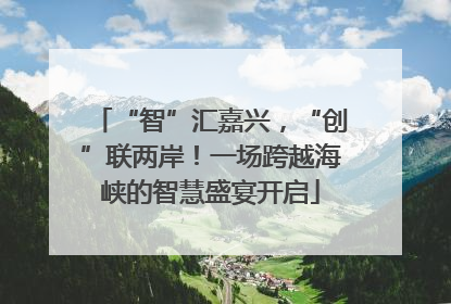 “智”汇嘉兴，“创”联两岸！一场跨越海峡的智慧盛宴开启