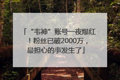 “韦神”账号一夜爆红！粉丝已破2000万，最担心的事发生了