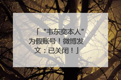 “韦东奕本人”为假账号！微博发文：已关闭！