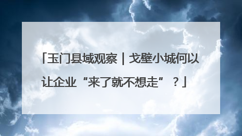 玉门县域观察｜戈壁小城何以让企业“来了就不想走”？