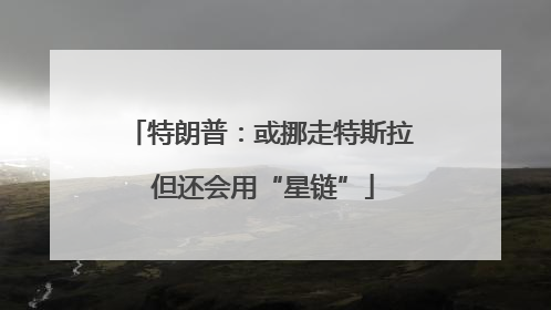 特朗普：或挪走特斯拉 但还会用“星链”