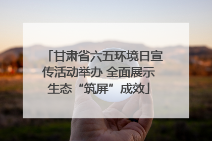 甘肃省六五环境日宣传活动举办 全面展示生态“筑屏”成效