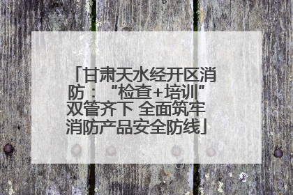 甘肃天水经开区消防：“检查+培训”双管齐下 全面筑牢消防产品安全防线