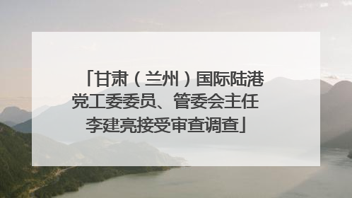 甘肃（兰州）国际陆港党工委委员、管委会主任李建亮接受审查调查
