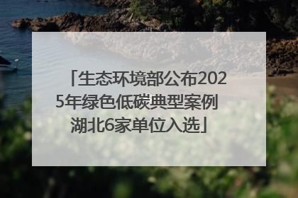 生态环境部公布2025年绿色低碳典型案例 湖北6家单位入选