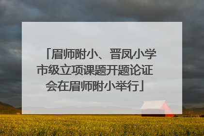 眉师附小、晋凤小学市级立项课题开题论证会在眉师附小举行