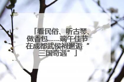 看民俗、听古琴、做香包……端午佳节在成都武侯祠邂逅“三国奇遇”
