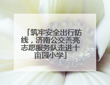 筑牢安全出行防线，济南公交善亮志愿服务队走进十亩园小学