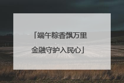 端午粽香飘万里 金融守护入民心