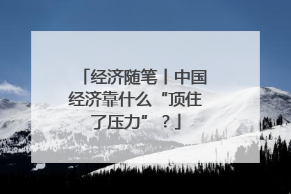 经济随笔丨中国经济靠什么“顶住了压力”？