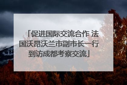 促进国际交流合作 法国沃昂沃兰市副市长一行到访成都考察交流