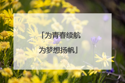为青春续航 为梦想扬帆