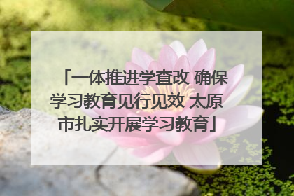 一体推进学查改 确保学习教育见行见效 太原市扎实开展学习教育