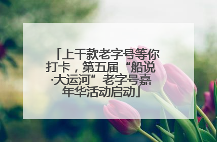 上千款老字号等你打卡，第五届“船说·大运河”老字号嘉年华活动启动
