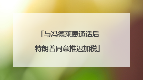 与冯德莱恩通话后 特朗普同意推迟加税