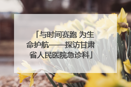 与时间赛跑 为生命护航——探访甘肃省人民医院急诊科