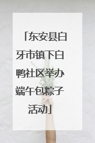 东安县白牙市镇下白鸭社区举办端午包粽子活动
