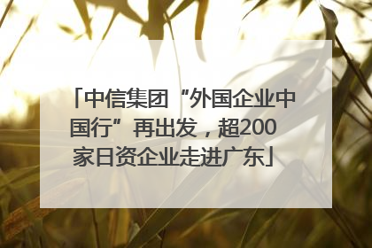 中信集团“外国企业中国行”再出发，超200家日资企业走进广东