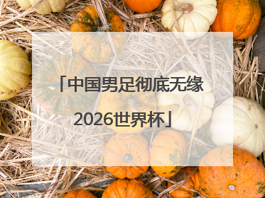 中国男足彻底无缘2026世界杯