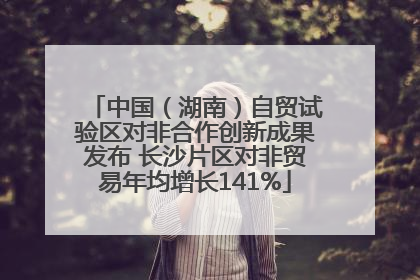 中国（湖南）自贸试验区对非合作创新成果发布 长沙片区对非贸易年均增长141%