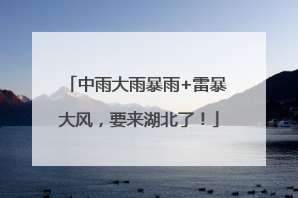 中雨大雨暴雨+雷暴大风，要来湖北了！