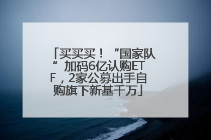 买买买！“国家队”加码6亿认购ETF，2家公募出手自购旗下新基千万