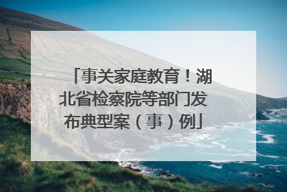事关家庭教育！湖北省检察院等部门发布典型案（事）例