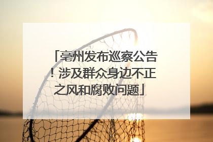 亳州发布巡察公告！涉及群众身边不正之风和腐败问题