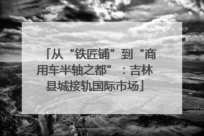 从“铁匠铺”到“商用车半轴之都”：吉林县城接轨国际市场