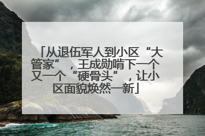 从退伍军人到小区“大管家”，王成勋啃下一个又一个“硬骨头”，让小区面貌焕然一新