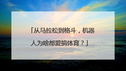 从马拉松到格斗，机器人为啥都爱搞体育？
