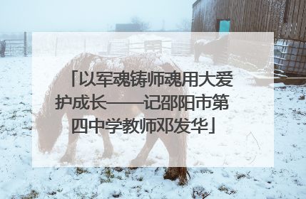 以军魂铸师魂用大爱护成长——记邵阳市第四中学教师邓发华