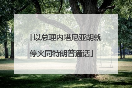 以总理内塔尼亚胡就停火同特朗普通话