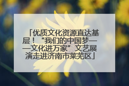 优质文化资源直达基层！“我们的中国梦——文化进万家”文艺展演走进济南市莱芜区