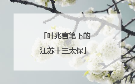 叶兆言笔下的江苏十三太保
