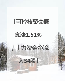 可控核聚变概念涨1.51%，主力资金净流入34股