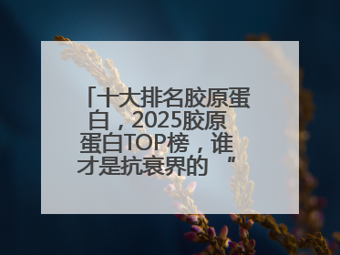 十大排名胶原蛋白，2025胶原蛋白TOP榜，谁才是抗衰界的 “真王者”？