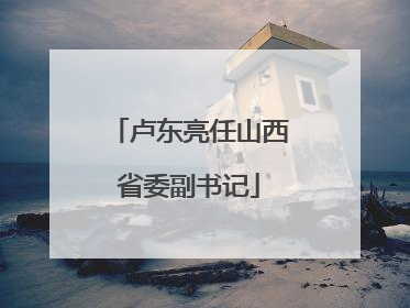 卢东亮任山西省委副书记