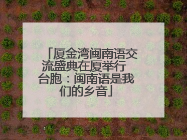 厦金湾闽南语交流盛典在厦举行 台胞：闽南语是我们的乡音