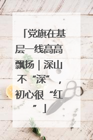 党旗在基层一线高高飘扬｜深山不“深”，初心很“红”
