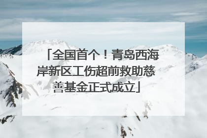 全国首个！青岛西海岸新区工伤超前救助慈善基金正式成立